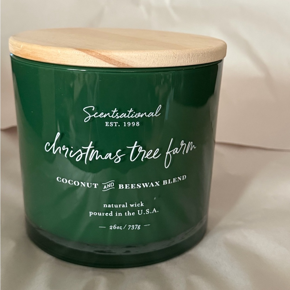 Scentsational Christmas Tree Farm Candle, 26 oz coconut, and beeswax blend